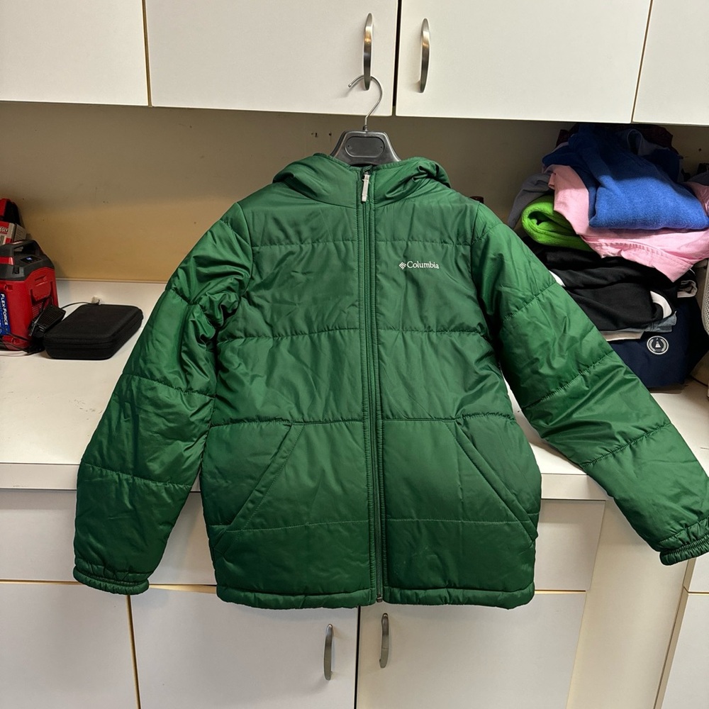 Columbia Forest Green Hooded Jacket Riversible